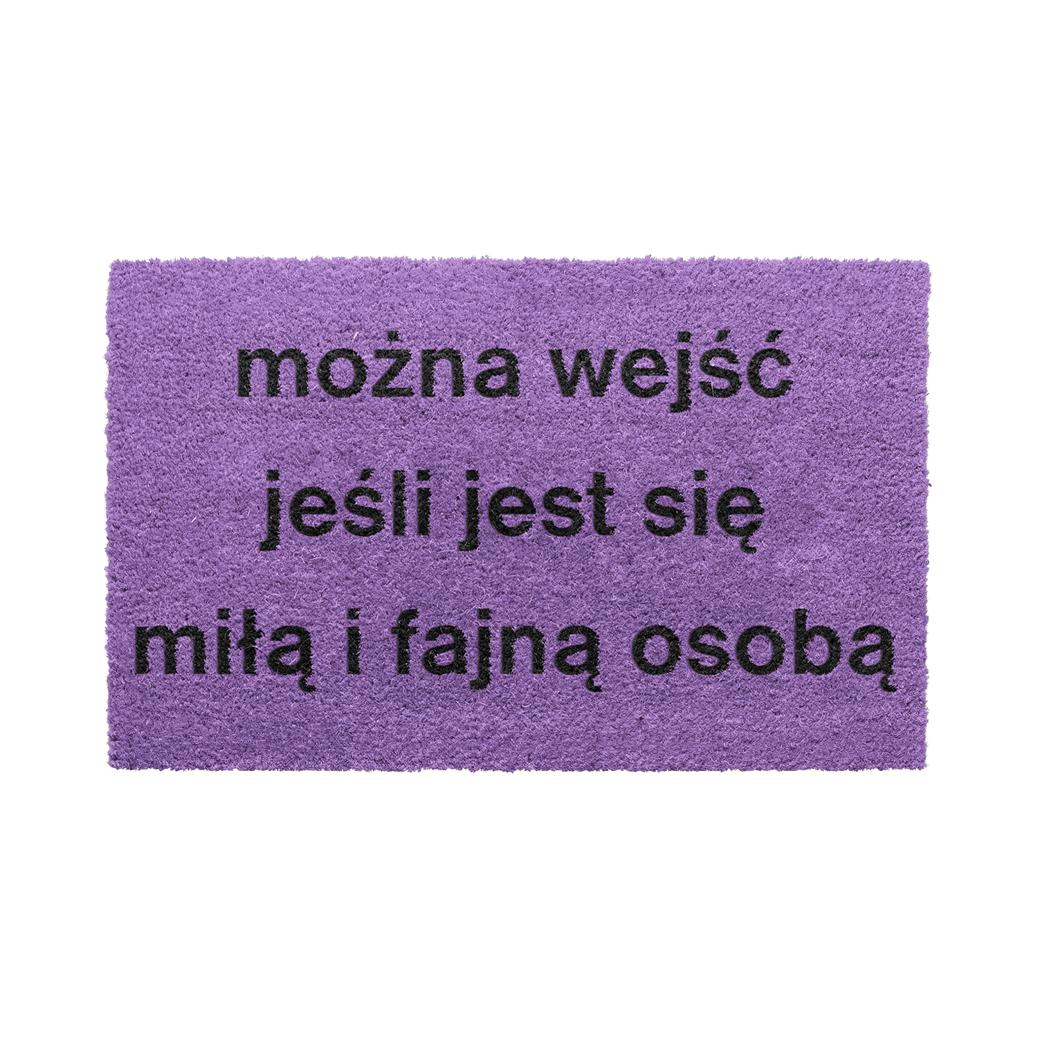 fioletowa wycieraczka dla miłych osób